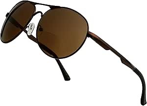 BFOCO Bifocal Sunglasses for Women Men Reading Sunglasses with Metal Frame Outdoor Reader (Brown,1.50)