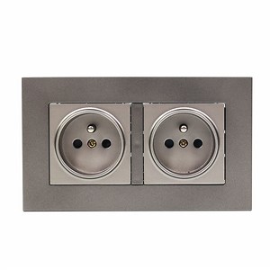 [Hot Item] 16A Electrical Double French Socket Outlet 146*82cm EU Standard 2 Gang Wall Socket