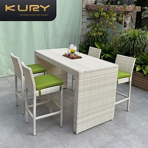 [Hot Item] Modern Rattan Outdoor Garden Tables and Chairs Patio Furniture Restaurant Dining Set