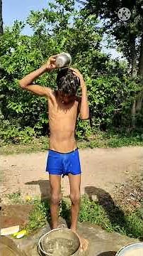 open bath| Children enjoying bath openly| village life|village Children enjoying life|