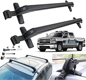 2Pcs Universal Aluminum Car Top Roof Rack Rail Cross Bar Luggage Utility Cargo Carrier Adjustable Window Frame Black Roof Bars Lockable