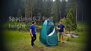 Pop Up Shower Tent - Privacy Shelter for Camping, Beach & Hiking, 6.2ft Portable Changing Room & Toilet Tent with Carry Bag, Water-Resistant & UV Protection for Outdoor Activities, Grey
