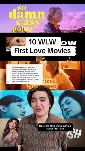 Girls falling in love with girls for the first time. These are some of the more lighthearted, hopeful, and sweet teen lesbian romance movies out there. #lesbian #queer #wlw #sapphic #gay