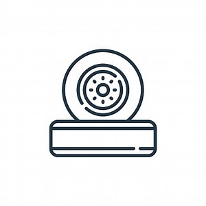 wheel vector icon isolated on white background. Outline, thin line...