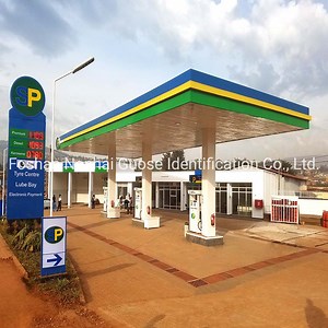 [Hot Item] Rwanda Steel Structure Gas Station Advertising Roofing LED Lighting Steel Pylon Sign Board for Sale