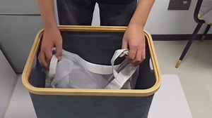 100L Laundry Hamper with Lid,Collapsible Laundry Basket, Dirty Clothes Basket, Storage Case with Bamboo Support - Handles - Removable Inner Bag - 2x Washing Mesh Bags for Bedroom Dorm Bathroom (Gray)