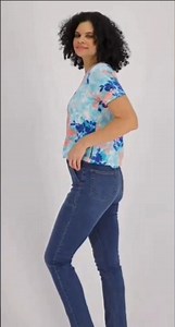 QVC model Michelle modeling jeans 0814