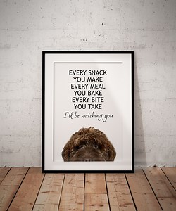 Peeking Chocolate Cockapoo Giclée Art Print, Funny Dog Lover Gift (unframed) - Etsy UK