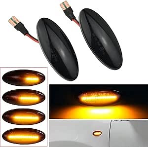 Malcayang Dynamic Side Marker Turn Signal Indicator Compatible with Opel Vauxhall Vectra B MK95-03, Black