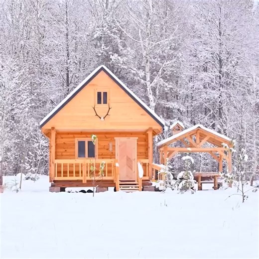 Winter Life in a Off Grid log Cabin in the Wilderness, Building Walls For a Sauna | Hillside Lumber