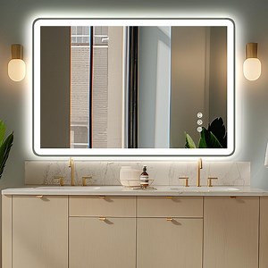 [Hot Item] Jinghu Hotel Home Wall Round Rectangle Bathroom Dimmer Touched Magnify Magnifier Make up Cosmetic Lighted LED Mirror