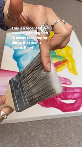 Explaining my RGB reactive painting ‘Intangible Touch’ while I varnish it BUT also didn’t wanna give too much away because I want it to have a meaning for you too xxx Nearly did a voiceover, decided against it as per usual. Hope u find it interesting⚡️ #cmyk #acrylicpainting #immersiveart #lightreactiveart #artexplained #varnishingpaintings | Helenya Apostolou