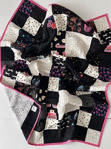 Modern Patchwork Baby Quilt: Ruby Star Society Fabric, Black & White - Domino No. 214 - Etsy Australia