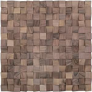 Handcrafted 3D Wall Panels, Decorative Wall Coverings Enriched with Authentic Wooden Planks, Real Wood Decors for Home and Office, Rustic Wood Tones in a 1 Square Meter (Walnut)