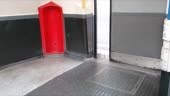 A view from inside one of the carriages of the London Under and...