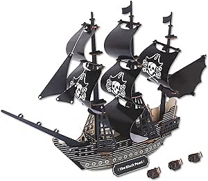 3D Puzzles for Adults Pirate Ship Model Kit, Ship Models Building Kits,Ship 3D Puzzle Family Puzzle, Desk Decor Birthday Gifts for Women Men