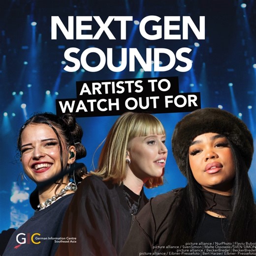 We’re wrapping up our #SundayBeats with 🇩🇪 rising stars you’ll want on your radar 👀 These are the names you’ll be streaming next: 🎤 Zoe Wees – global soul power 📈 Nina Chuba – chart-topping pop rebel 🥀 LEA – heartfelt indie-pop 👇 Got a favourite song from them? Drop it below! | German Information Centre Southeast Asia