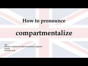 How to pronounce 'compartmentalize' + meaning