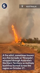 6.9K views · 101 reactions | A fire whirl, sometimes known as or fire tornado or “firenado”, whipped through an outback property at Tennant Creek in Australia’s Northern Territory as multiple bushfires burned across the region. | storyful | Facebook