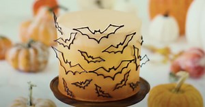 Sweet Ombre Halloween Bat Cake Recipe