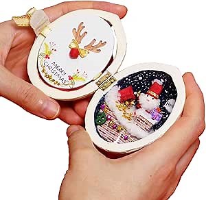 Spilay DIY Dollhouse Miniature with Wooden Furniture Kit,1:24 Assembly Mini Handwork 3D Doll Room Crafts Creative Toy with LED,Christmas Special Style Gift for Adult and Teenager