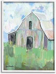 Stupell Industries Rural Barn Tall Grass Countryside Impressionistic Painting, Design by Kait Roberts