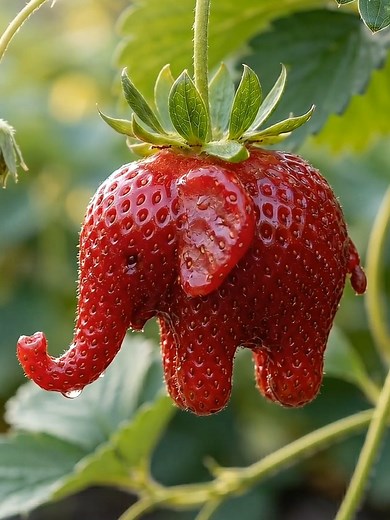 Nature hid an elephant 🐘🍓 #satisfying #oddlysatisfying #elephant #strawberry #fyp