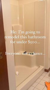 Send this to someone who has doubted your DIY 😘She actually rang in closer to $450 💁🏻‍♀️ let me know in the comments if you would like a link to any of the products I used! This weeks tutorial will be reglazing the shower/sink/toilet! Be sure to follow along so you don’t miss it! Products used: Paint: @valsparpaint Ocean Storm (walls) and @sherwinwilliams Black Magic (cabinet) @wallpops peel and stick tile @rustoleum Tub and Tile Reglazing kit @homedepot replacement vanity doors @amazonhome f