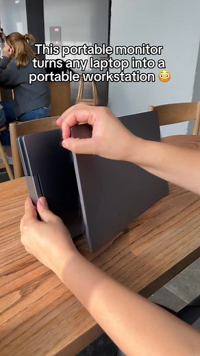 112K views · 247 reactions | Our portable monitor can turn your laptop into a portable workstation in seconds ‍↕️ #tech #techgadgets #newtech #monitor #wfh #coolfinds #coolgadgets #tech #amazonfinds #unboxing #asmr | Aura-Displays.com | Facebook