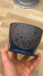 3.2K views · 26 reactions | The perfect combo! 30M Milk Chocolate Clay + any Satin Matte color + a vinyl decal = ✨ Magic ✨ _ #amacohowto #glazingwithamaco #chocolateclay #amacobrent #amaco #satinmatteglaze #amacosatinmatte #clay #ceramics #pottery | AMACO - American Art Clay Company | Facebook