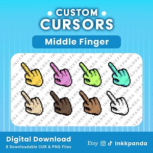 Buy Middle Finger Cursors 8 CUR & PNG Files Custom Cursors Pointers Downloadable Digital Files Online in India - Etsy