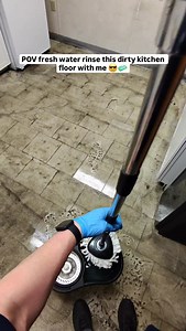 POV fresh water rinse this dirty kitchen floor with me after simple green wet mopping and scrubbing with Oreck Orbiter 😎🧼 with dirty water dump at the end!! #clean #cleaning #cleaningpov #dirtywaterdump #mopping #metaraybans #cleantok #cleaningbusiness #cleaningasmr #wetmop #scrubbing #scrubbingasmr #cleaningaccount #floorscrubber #industrialcleaning #commercialcleaning #fblifestyle | Brandon The Cleaner