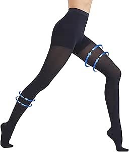 AMZAM® Medical Compression Pantyhose for Women & Men, Closed Toe 15-20 mmHg Graduated Compression Stockings Waist High Support Leggings, Support Hose for Varicose Veins, Post Surgery, Navy Blue 3XL