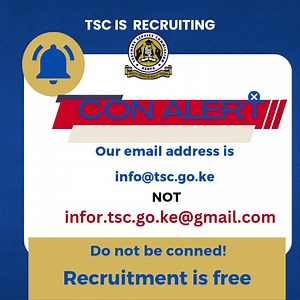 TSC upholds integrity. Do not be conned!Recruitment is free | TSC KENYA