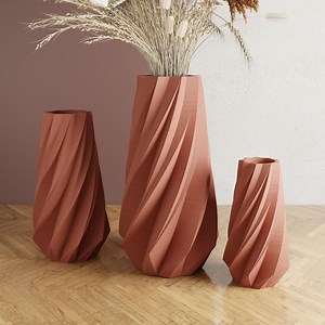 Terracotta 3D Printed Vase "timber" - Made With Sustainable Bioplastics | Ideal for Gifting | LARGE Sizes Available | Modern Design - Etsy