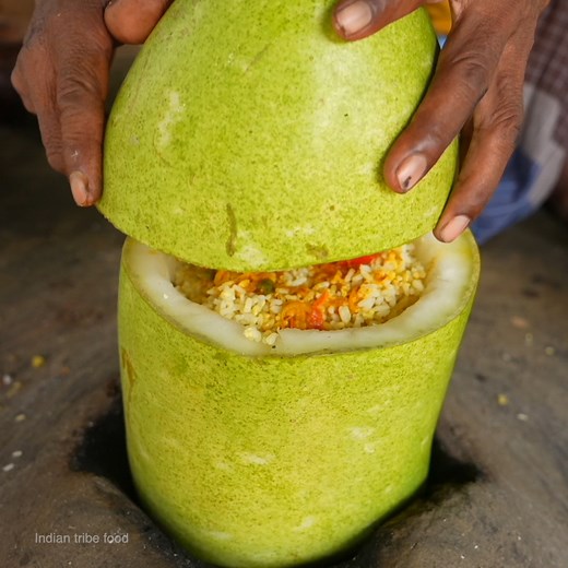 116K views · 1K reactions | Bottle gourd tube biryani | very unique cooking | Indian tribe food | Facebook