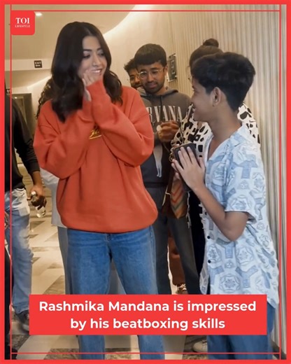 This little fan clearly impressed #RashmikaMandana with his beatboxing skills. Watch. | ETimes Lifestyle