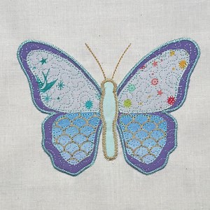 Quilted Butterfly Applique, Machine Embroidery, 6,7,8,9 Inch Hoop, Zig Zag Edge Boarder - Etsy