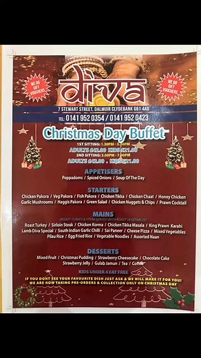 Christmas Day Bookings Open Now@ Diva | Diva Indian Restaurant