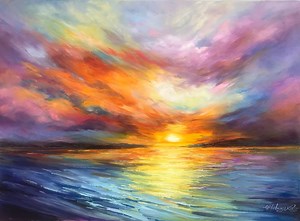 Abstract Sunset Oil Painting Original California Sunset Wall Art Abstract Sunset Painting Colorful Artwork Ocean Sunset Painting on Canvas - Etsy Australia