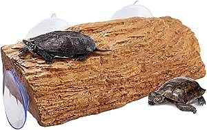 C-leen Turtle Basking Platform, Basking Platform for Aquatic Turtles, Frogs, Newts, Lizard, Amphibians, Floating Turtle Basking Platform with Strong Suction Cups (Yellow)