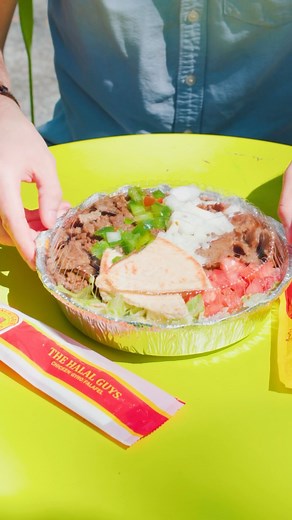 Indulge in the savory delight of our Gyro (Beef) Platter at The Halal...