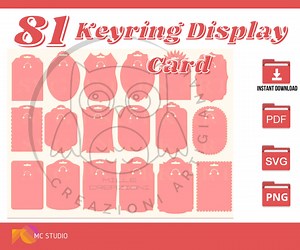 81 Keyring Card - Pack 81 Keyring Display Card Svg, Keyring Display Card Template, Keychain Packaging - Etsy