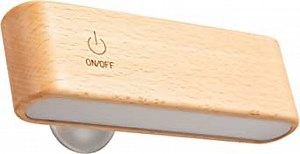 Night Lights Wooden Magnetic 360°Rotatable Reading Light Battery Operated LED Wall Sconces Rechargeable Lamps for Bed Home Office Beech Wood