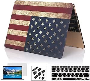 Compatible with MacBook Air 11 inch Case USA Flag 2017-2012 A1465 A1370, 4 in 1 Bundle Exquisite Finish Plastic Hard Shell Set