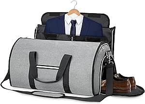Garment Bags for Travel, Resogenix Foldable Carry On Garment Bag for Men, Waterproof Duffel Bag with Shoe Pouch - 2 in 1 Hanging Suitcase Suit Travel Bags, Perfect for Business Travel/Husband Gifts