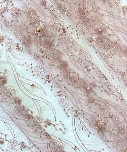Blush Lace Fabric, Beaded Lace Fabric, Dusty Rose Embroidered Lace Fabric, Floral Embroidery With Pearls on Blush Lace Fabric by the Yard - Etsy