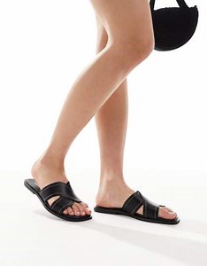 New Look cross strap sandals in black | ASOS