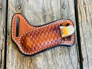 Case XX Trapper Sheath Leather Folding Knife Sheath Pocket Knife Sheath Horizontal Sheath Gift for Dad Gift for Him Made in USA - Etsy