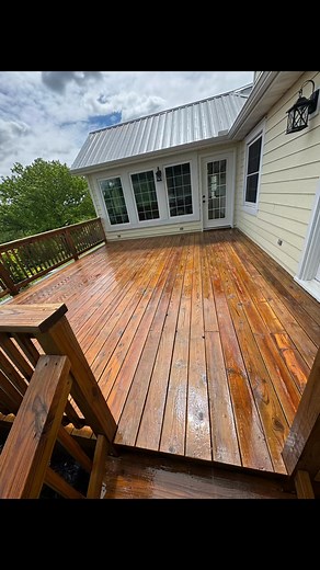 Swipe to see this deck go from dirty to dazzling!We brought this wood back to life with a deep clean and pro touch!KH3 Pressure Washing – Deck Cleaning Done Right.Call/Text: 636-432-4043Book online: kh3enterprise.com✨🧼➡️✨🪵Because first impressions start from the outside!#KH3PressureWashing #DeckCleaning #BeforeAndAfter #PressureWashingPro #ExteriorCleaning #CleanDecksMatter #GrimeBeGone #SatisfyingClean #MissouriBusiness #DeckRestoration #HomeImprovement #PowerWashing #CleanThatDeck #Transform